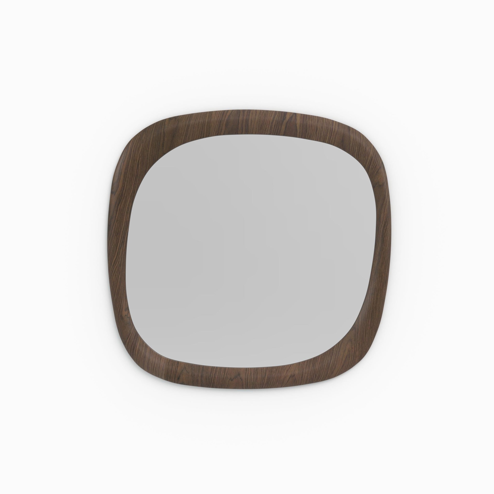 MAISON PAVANE Miroir carré en placage noyer, 120 x 120 cm-Yoko