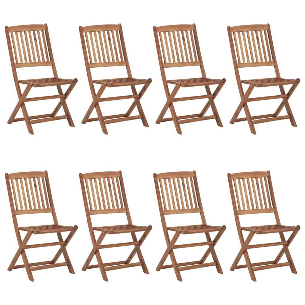 VIDAXL Chaises pliables de jardin lot de 8 avec coussins Bois d'acacia