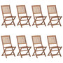 Voir la diapositive 2 : VIDAXL Chaises pliables de jardin lot de 8 avec coussins Bois d'acacia