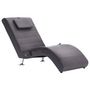 Voir la diapositive 2 : VIDAXL Chaise longue de massage avec oreiller gris similicuir