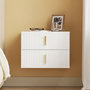 Voir la diapositive 6 : SOBUY Chevet 2 Tiroirs Blanc 40x30x30cm FBT177-E-W