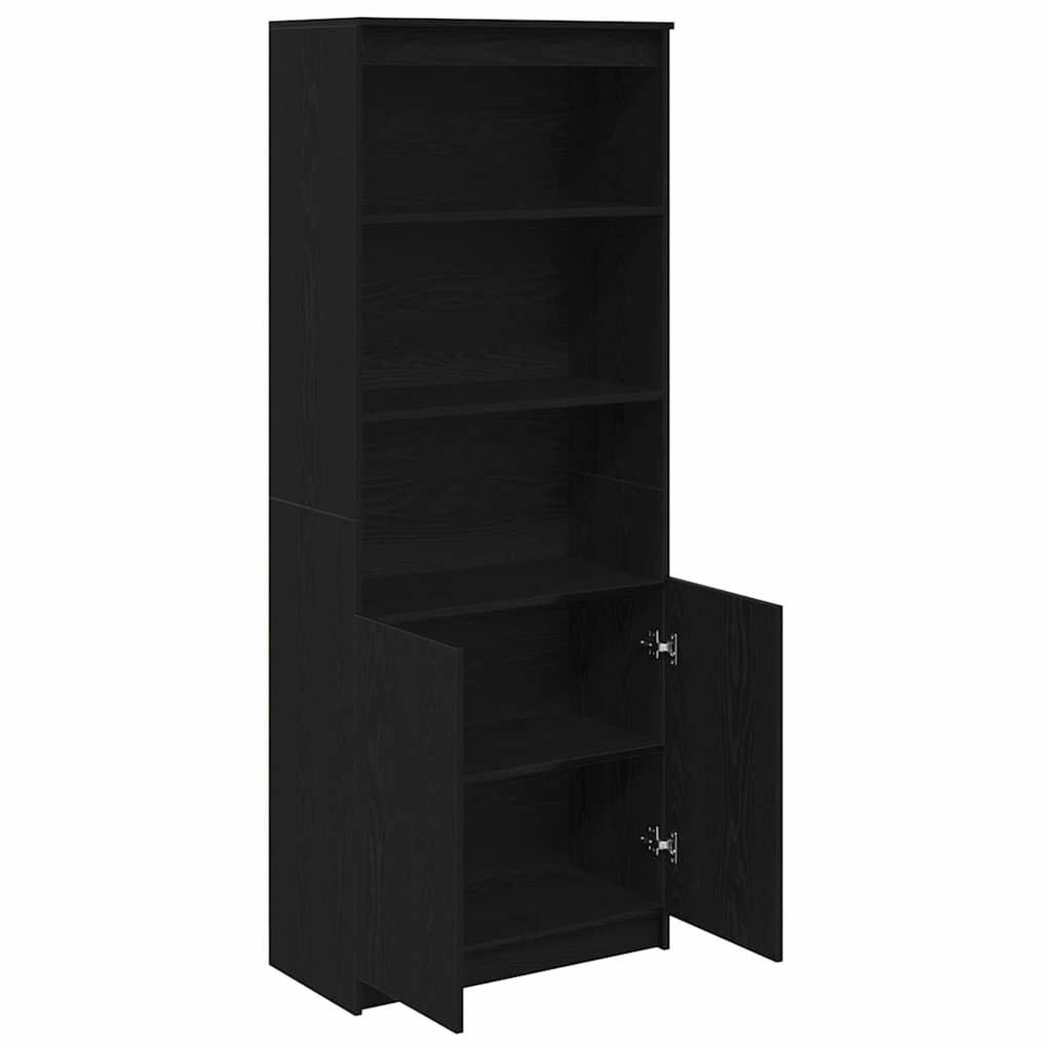 Voir la diapositive 5 : VIDAXL Buffet haut chene noir 70x35x180 cm bois d'ingenierie
