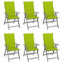 Voir la diapositive 1 : VIDAXL Chaises inclinables de jardin lot de 6 et coussins Bois acacia
