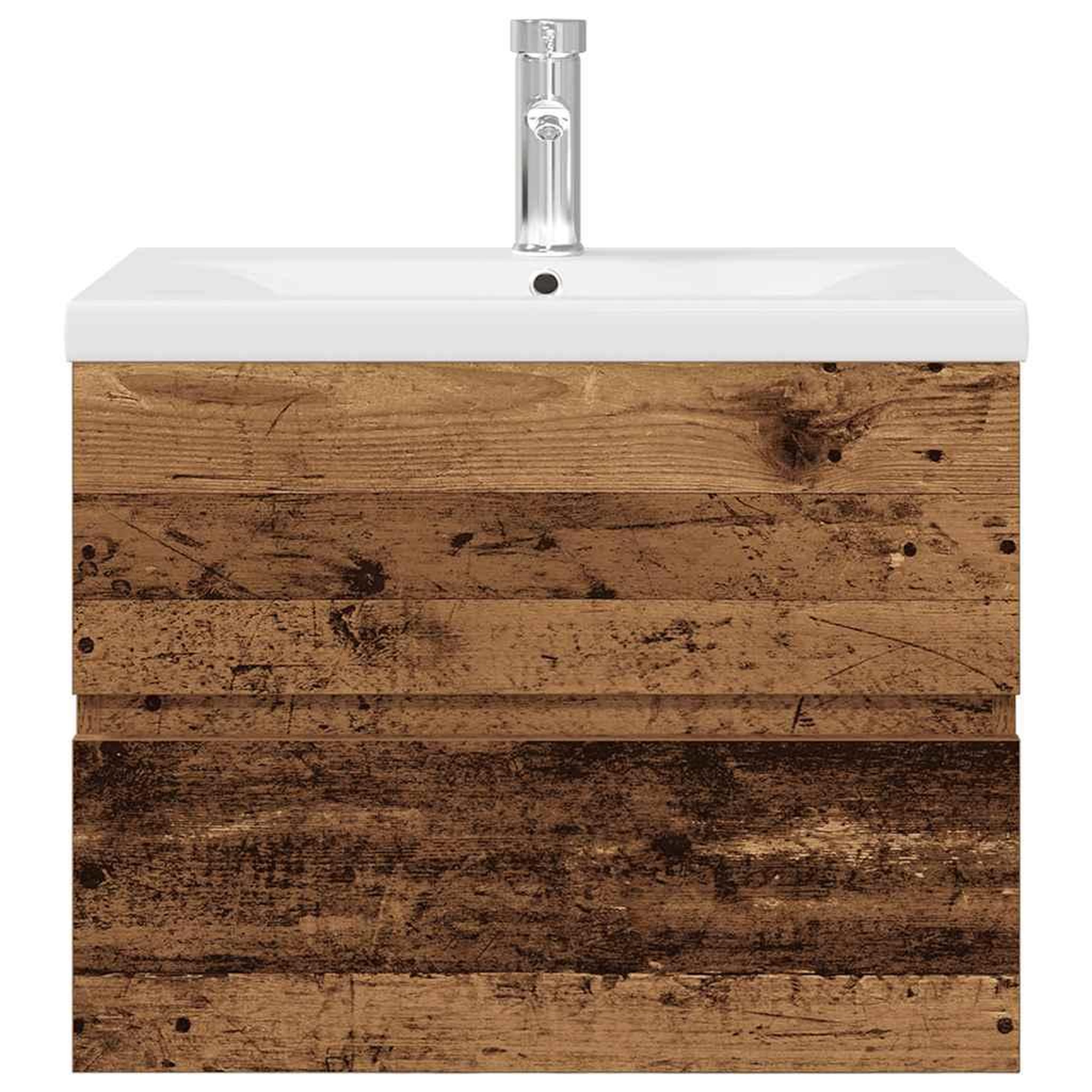 Voir la diapositive 5 : VIDAXL Meuble lavabo avec bassin et robinet integres vieux bois