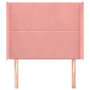 Voir la diapositive 3 : VIDAXL Tete de lit avec oreilles Rose 103x16x118/128 cm Velours