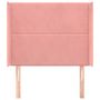 Voir la diapositive 3 : VIDAXL Tete de lit avec oreilles Rose 103x16x118/128 cm Velours