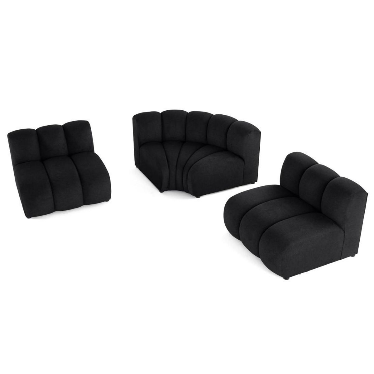 LISA DESIGN Debbie - canapé modulable d'angle réversible 4 places sans accoudoirs en tissu texturé