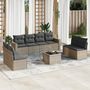 Voir la diapositive 1 : VIDAXL Salon de jardin avec coussins 9 pcs beige resine tressee