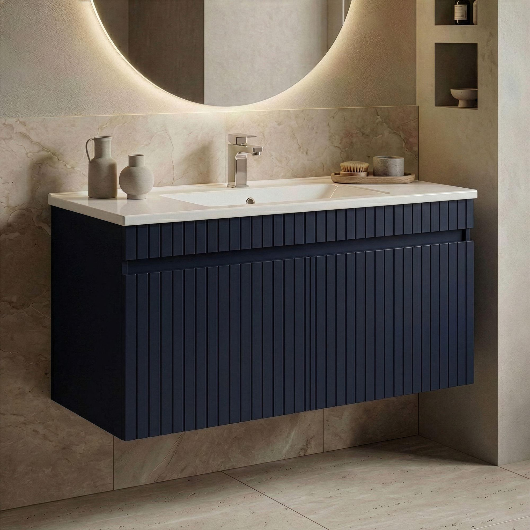 Voir la diapositive 2 : Habitat et Jardin Meuble vasque  tivoli 100  - 100 x 45 x 57 cm - matte navy blue