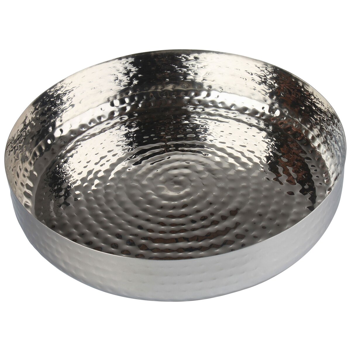 Plateau martelé inox  30 cm 