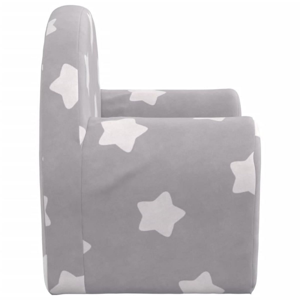 VIDAXL Canape pour enfants gris clair avec etoiles peluche douce
