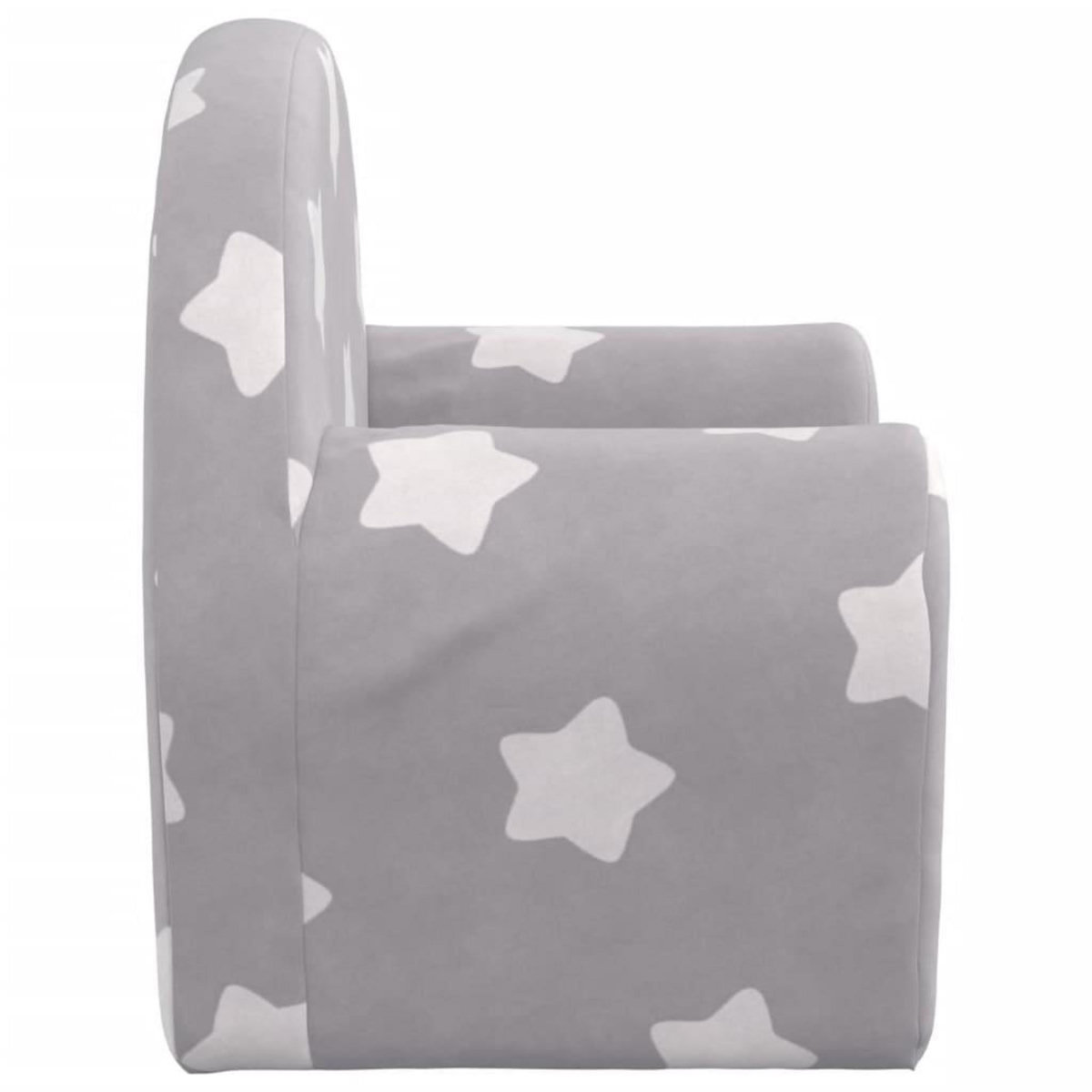 VIDAXL Canape pour enfants gris clair avec etoiles peluche douce
