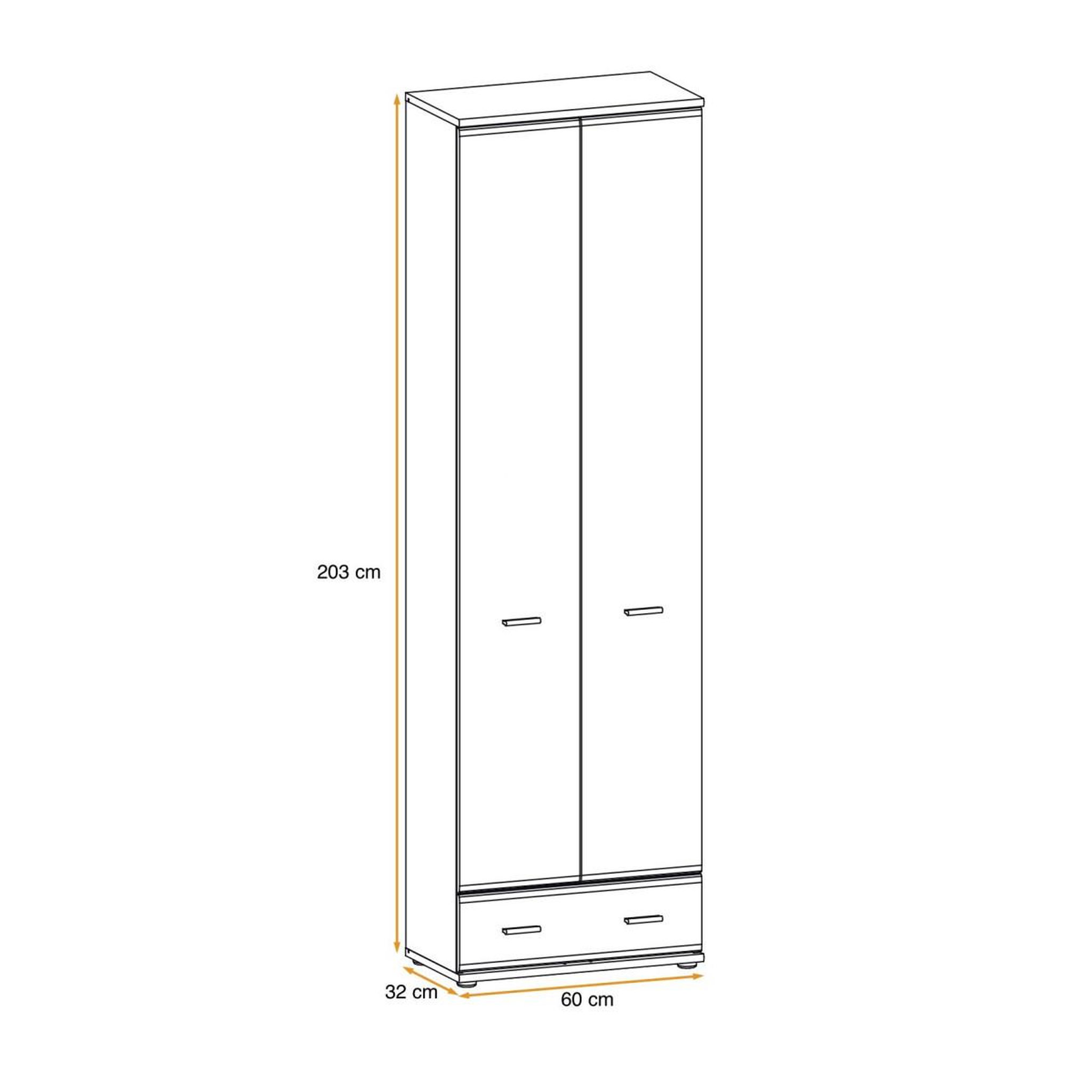 Voir la diapositive 3 : Paris Prix Armoire 2 portes  armario  203cm chêne
