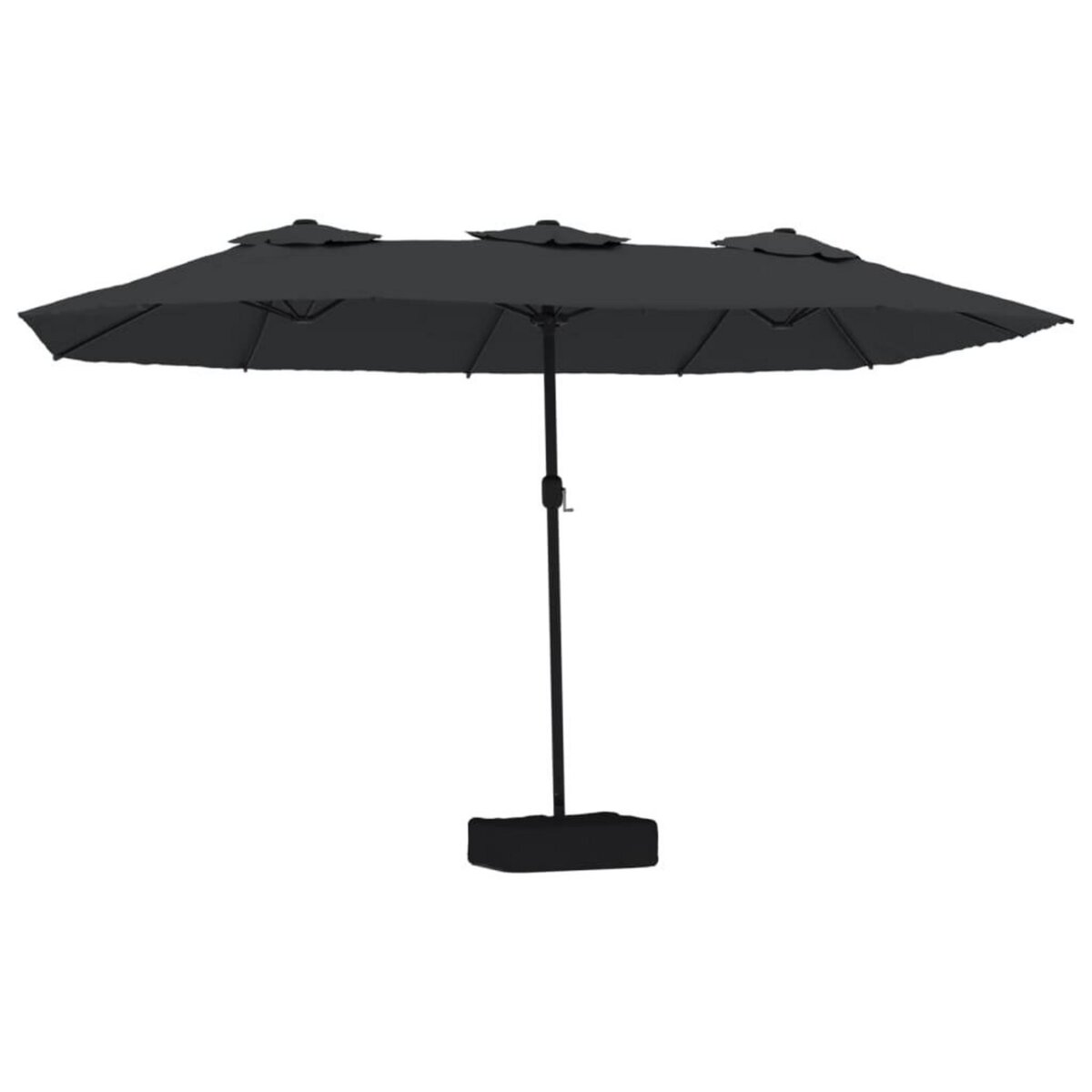 VIDAXL Parasol de jardin a double tete noir 449x265 cm