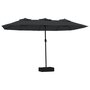 Voir la diapositive 2 : VIDAXL Parasol de jardin a double tete noir 449x265 cm