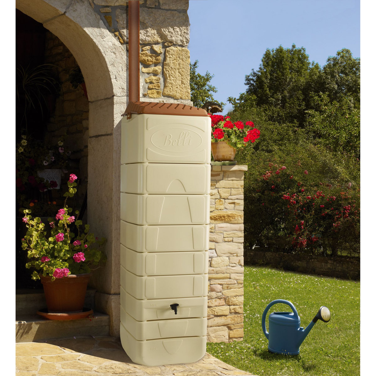 Belli Récupérateur d'eau Beige - 650L - MURAL