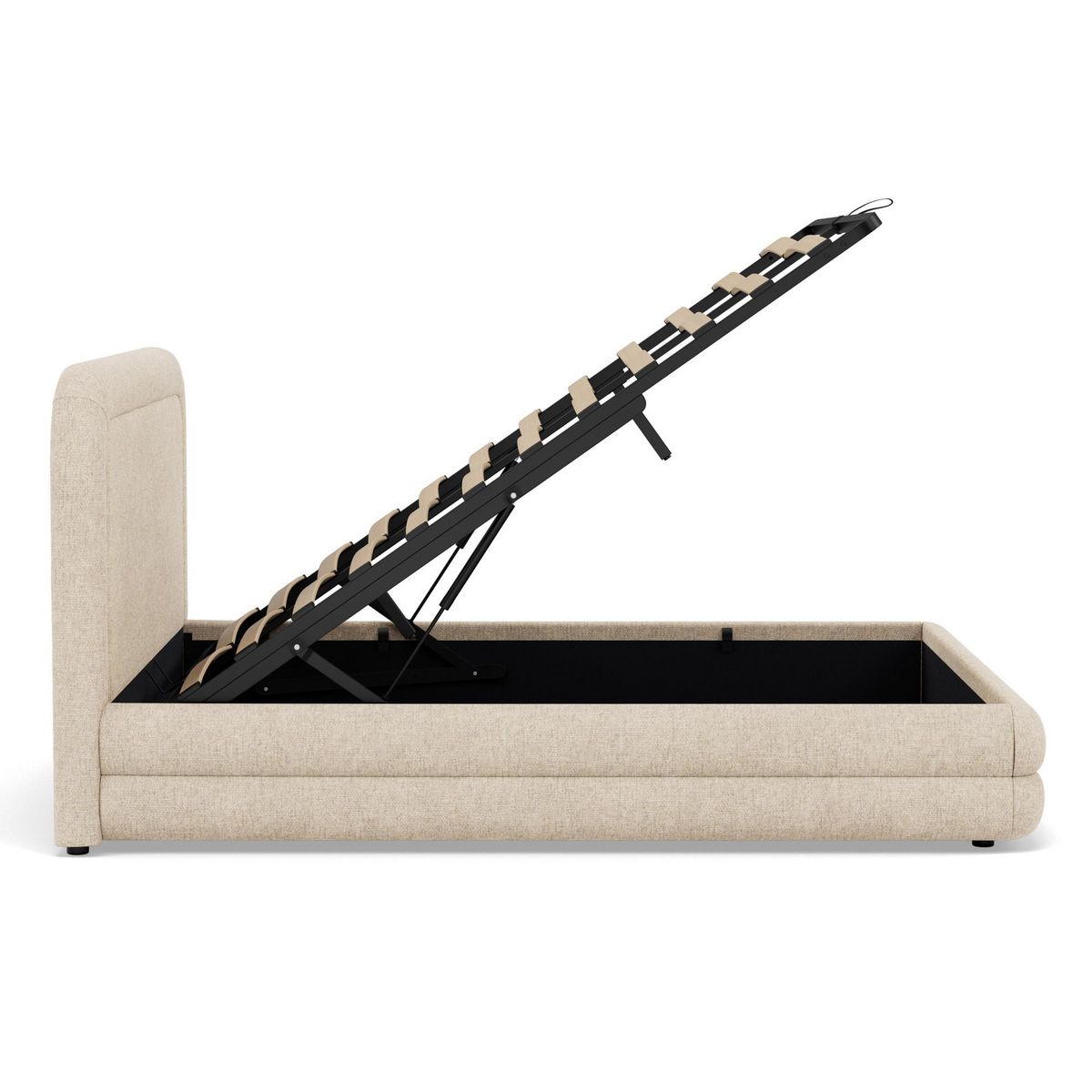 BEST MOBILIER Babel - lit coffre - 160x200 cm - en velours texturé - sommier inclus