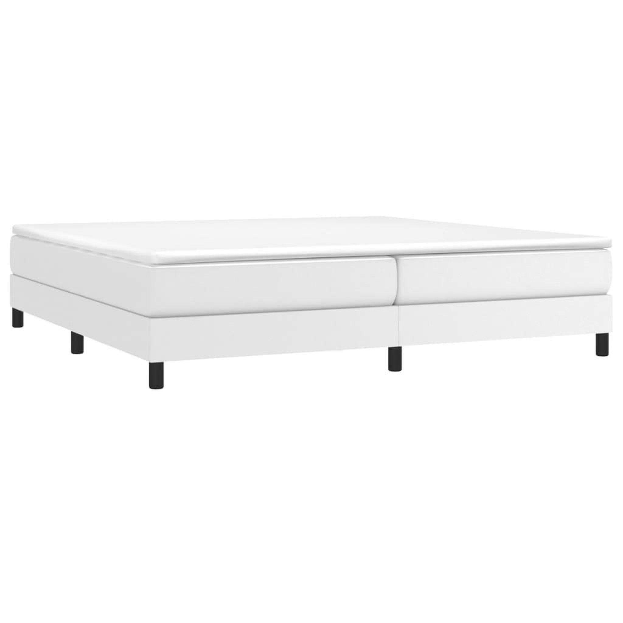 Voir la diapositive 3 : VIDAXL Sommier a lattes de lit avec matelas Blanc 200x200cm Similicuir
