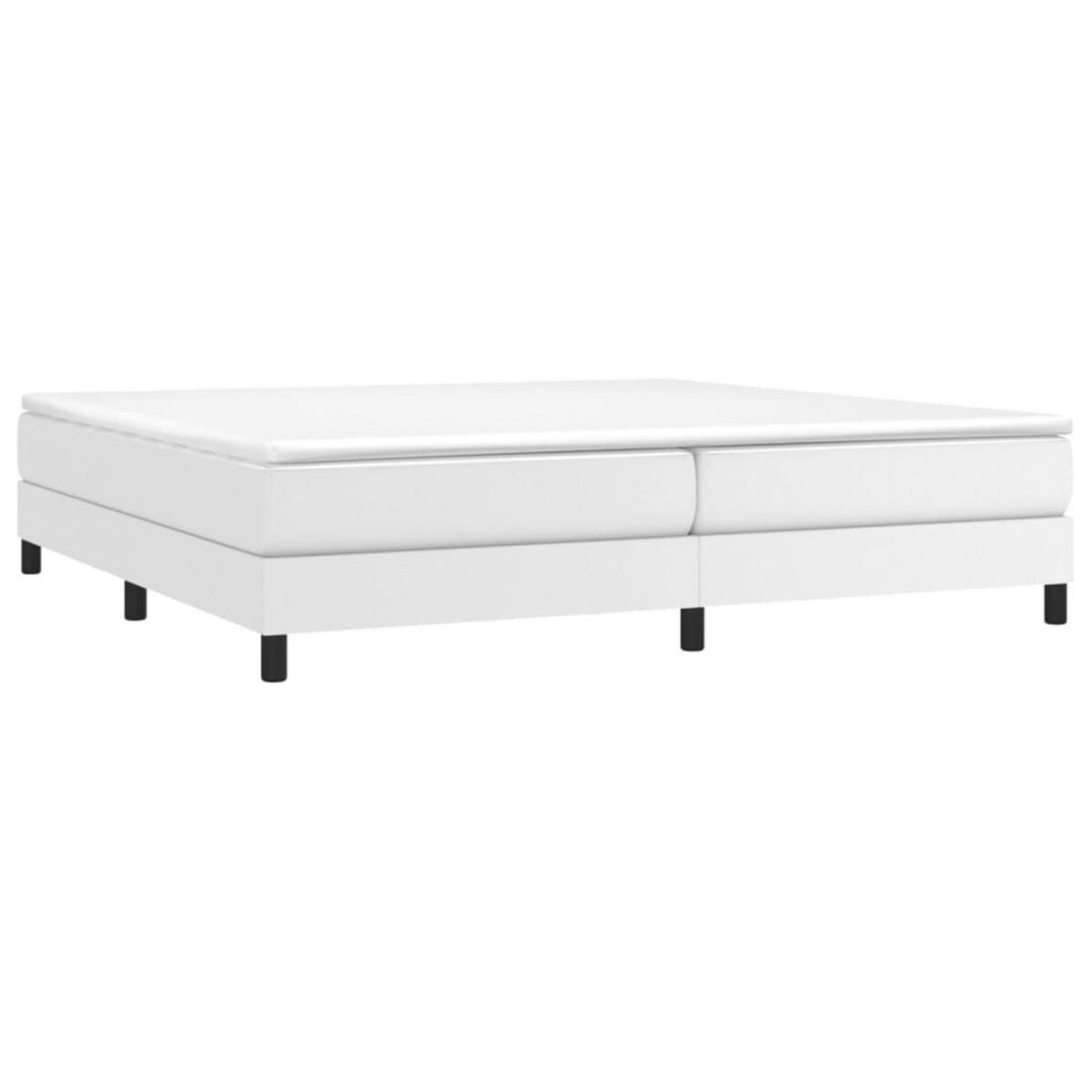 VIDAXL Sommier a lattes de lit avec matelas Blanc 200x200cm Similicuir