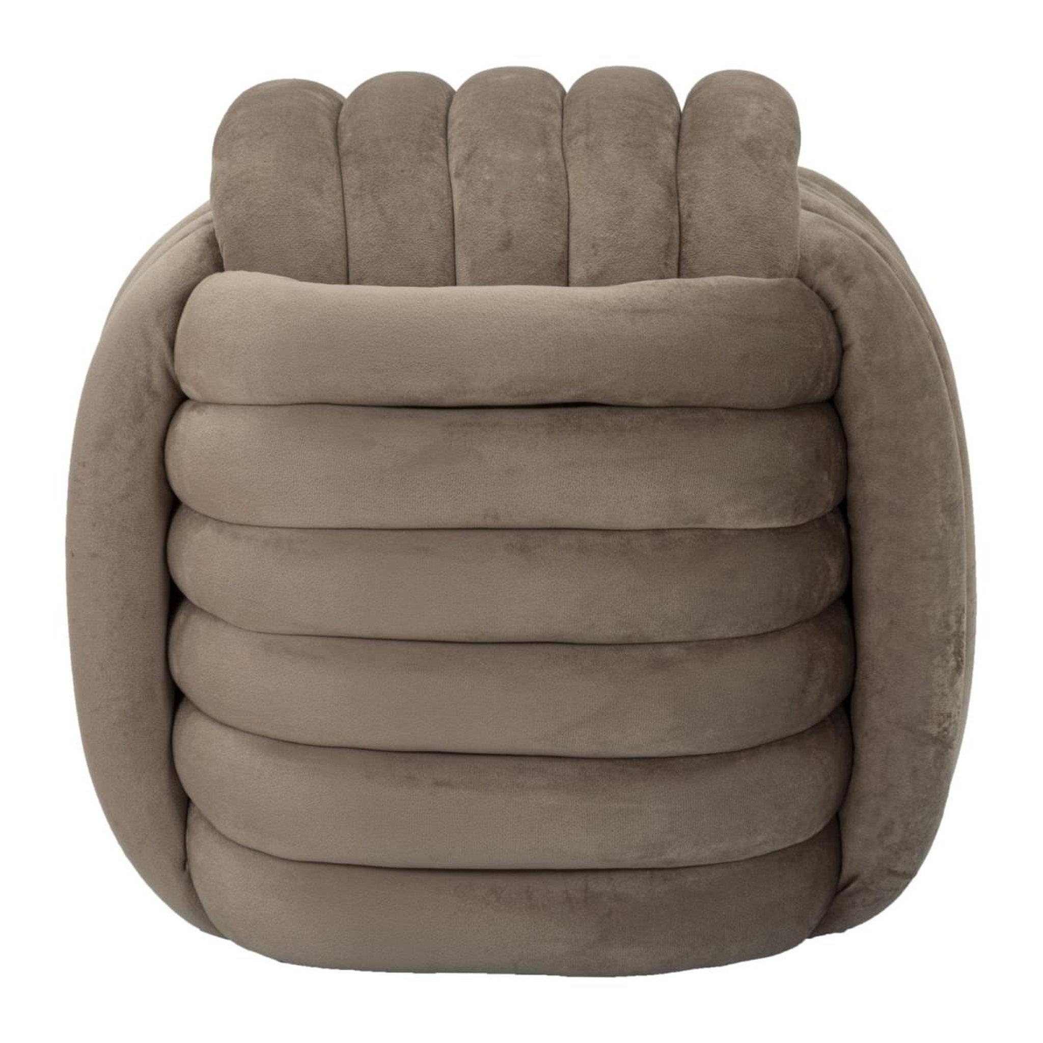 Voir la diapositive 2 : Paris Prix Pouf design en velours  softy  45cm gris