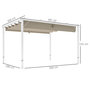 Voir la diapositive 3 : OUTSUNNY Pergola coulissante rétractable 3 x 4 m aluminium blanc toile UPF30+ kaki