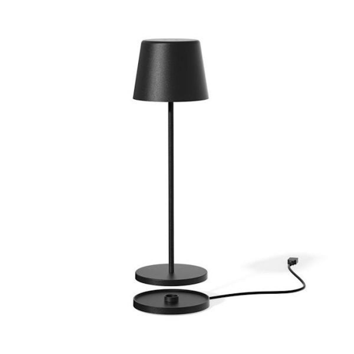 Lumisky Lampe de table sans fil - LUMISKY - KELLY BLACK - Aluminium noir - LED blanc dimmable - rechargeable - H38 cm
