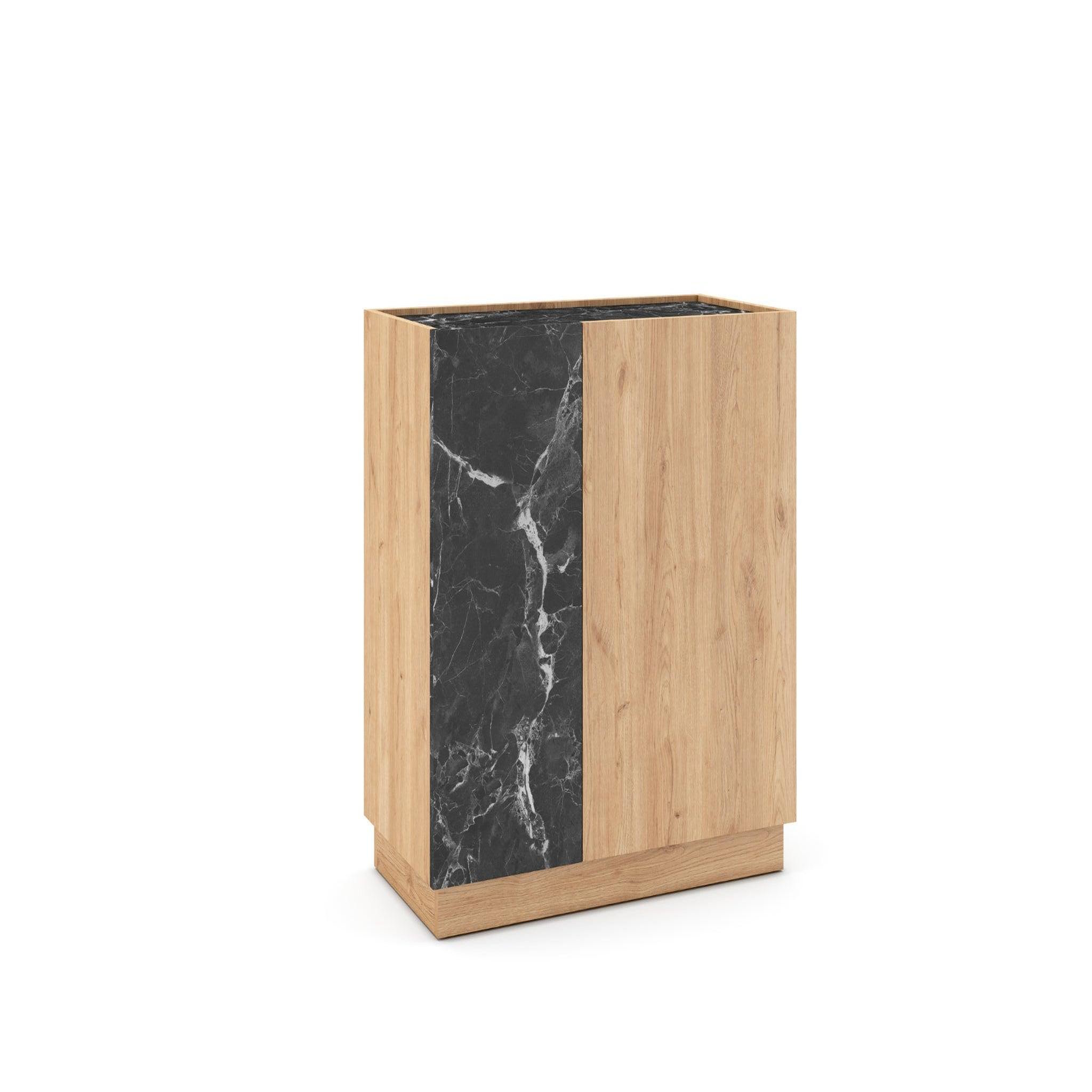 CASANOVA PARIS Auren - mini commode 2 portes 80cm en mélamine - chêne clair