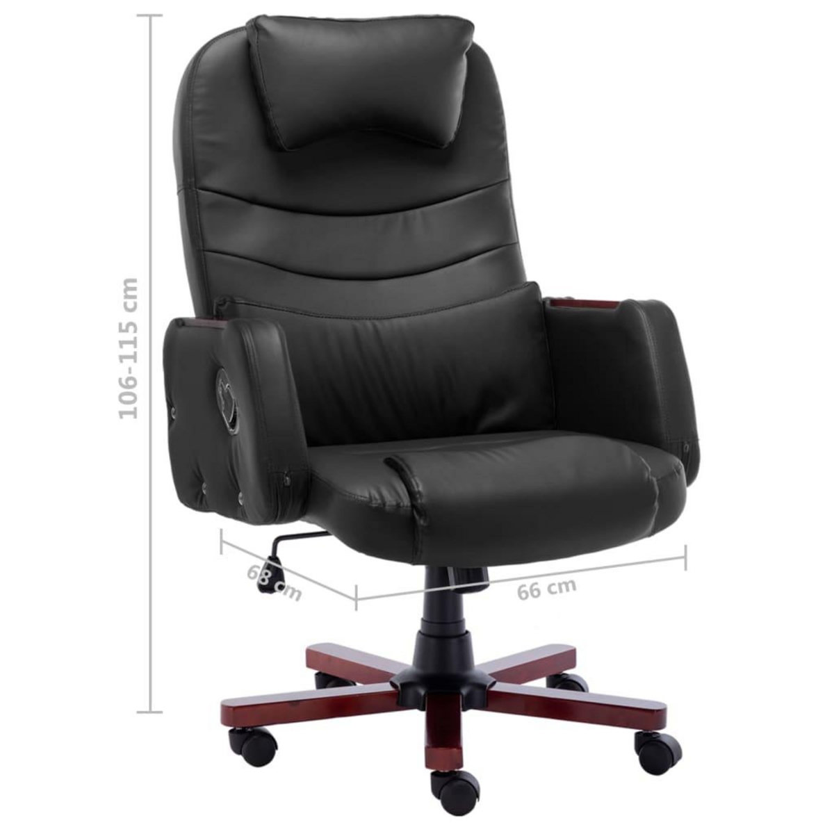 VIDAXL Chaise de bureau Noir Similicuir