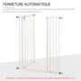 Voir la diapositive 6 : PAWHUT Barrière de sécurité longueur réglable dim. 74-84 cm ou 92-102 cm sans perçage métal plastique blanc
