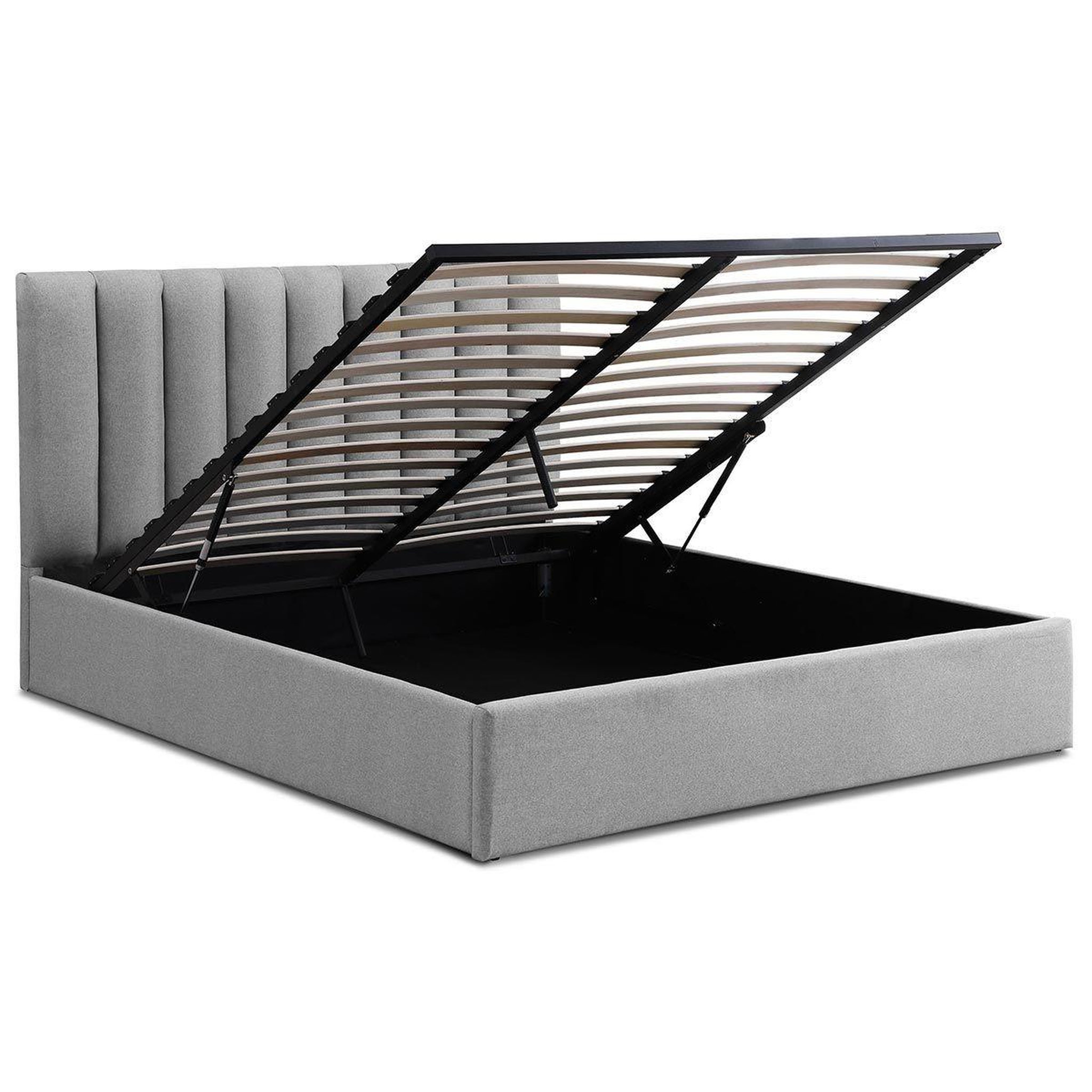 Voir la diapositive 3 : Paris Prix Lit coffre design en tissu  songa  160x200cm gris