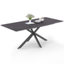 Voir la diapositive 1 : ID MARKET Table à manger extensible rectangle JASPE 6-10 personnes plateau effet béton pied araignée gris anthracite 160-200cm