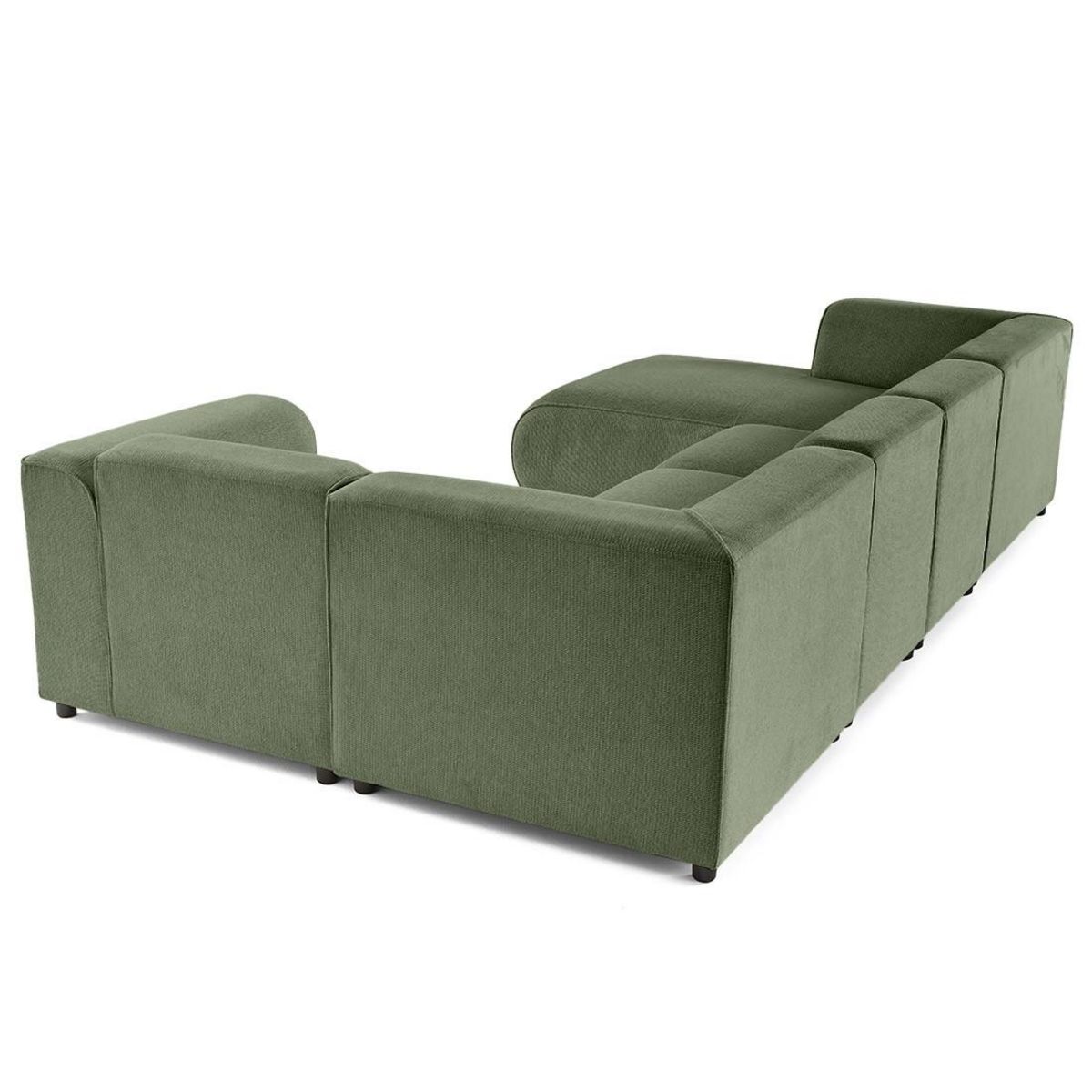 LISA DESIGN Suaro - canapé modulable panoramique d'angle droit 7 places en tissu texturé