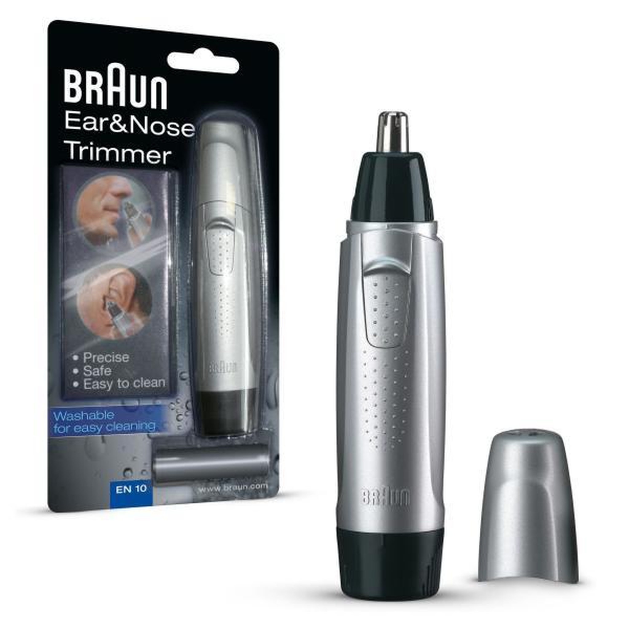 BRAUN Tondeuse Multifonctions  pour oreilles et nez - Braun EN10 - Gris - Autonomie 60 min - Sans fil