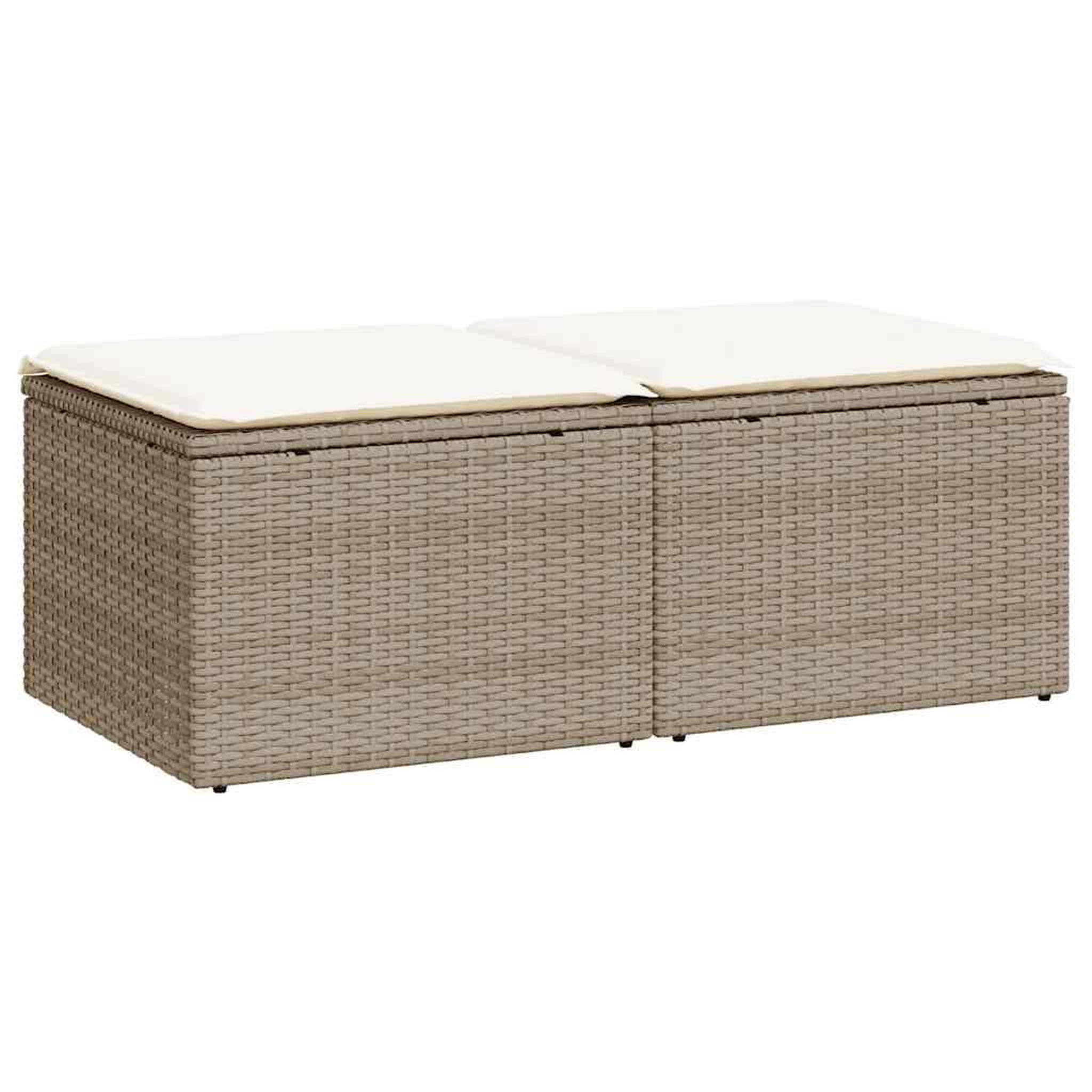 Voir la diapositive 2 : VIDAXL Salon de jardin avec coussins 2 pcs beige resine tressee acacia