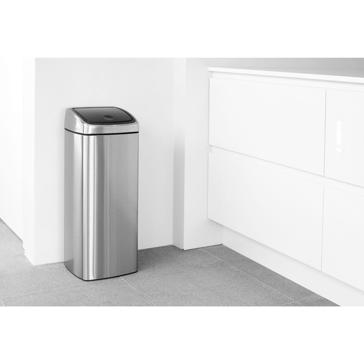 BRABANTIA Poubelle Touch Bin 25 Litres rectangulaire Matt Steel