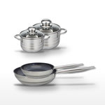 ELO Lot de 2 Poêles 24/28 cm & 2 Faitouts 12/14 cm Elo Profi Therm Platinum