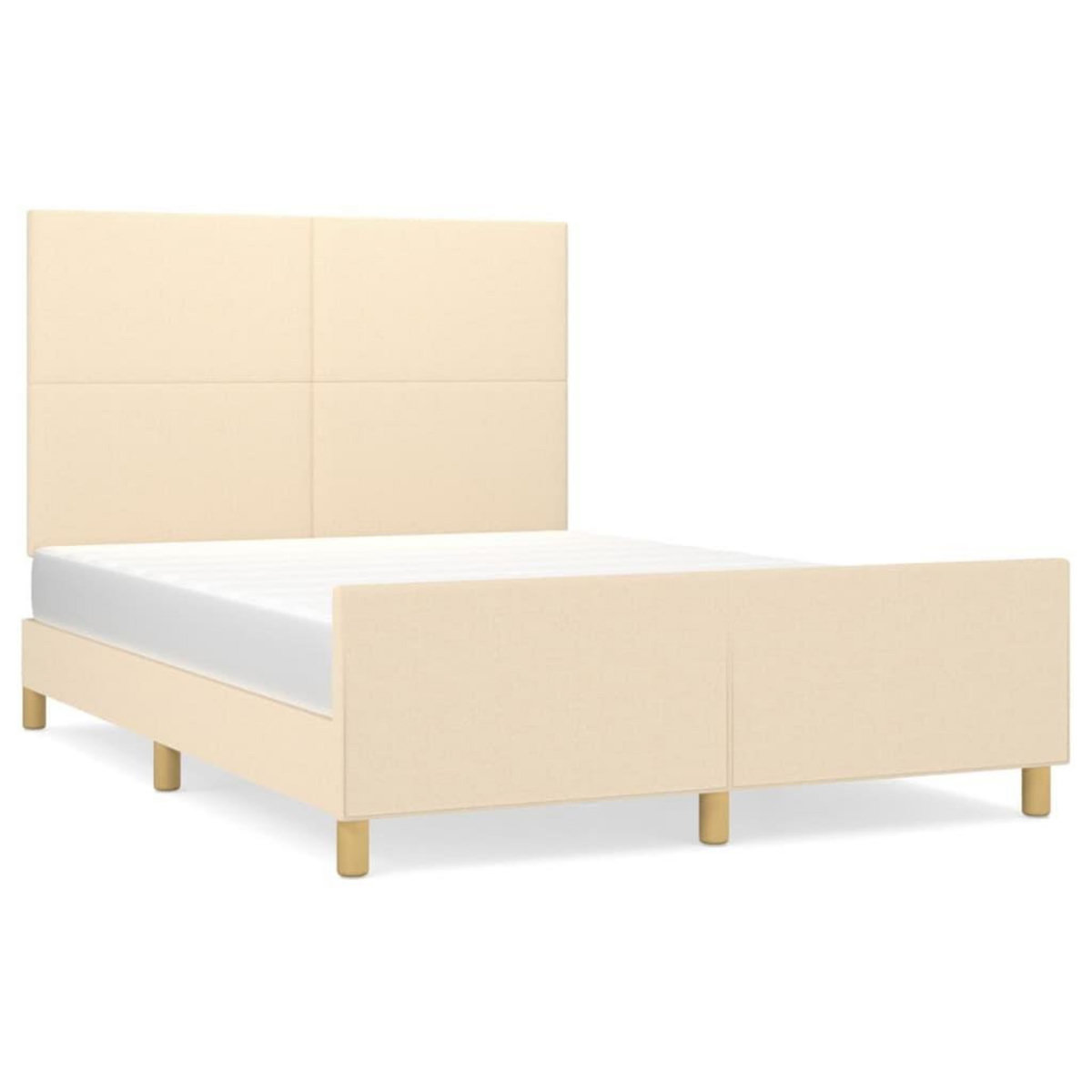 VIDAXL Cadre de lit sans matelas creme 140x200 cm tissu