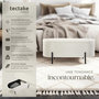 Voir la diapositive 2 : tectake Banc en tissu bouclé Bouclé crème/ blanc