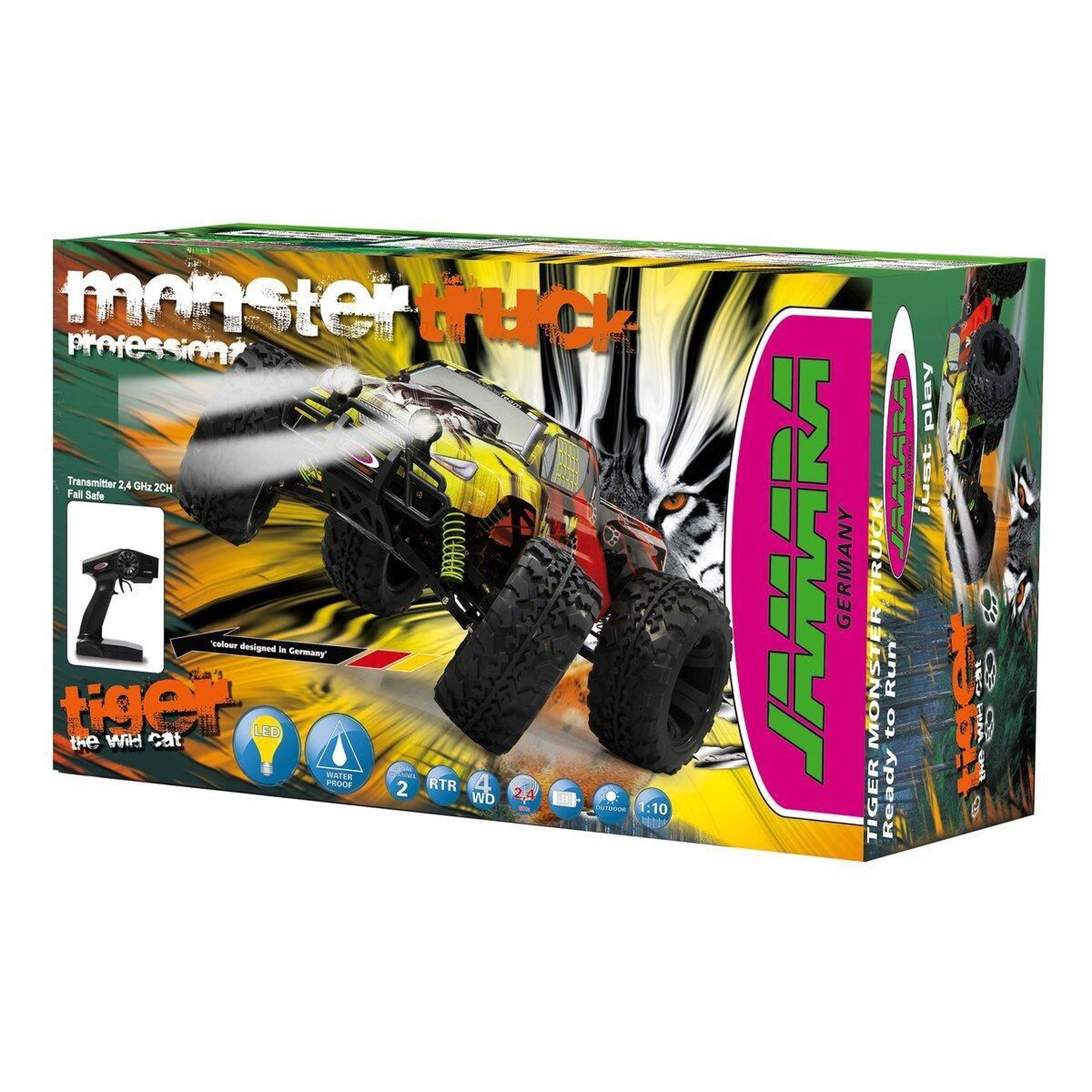 Voir la diapositive 2 : Jamara Tiger monstertruck 4wd 1:10 nimh 2,4ghz avec led