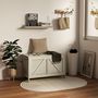 Voir la diapositive 2 : HOMCOM Coffre de rangement en bois sur pied style campagne chic dim. 76L x 39l x 48H cm aspect bois clair
