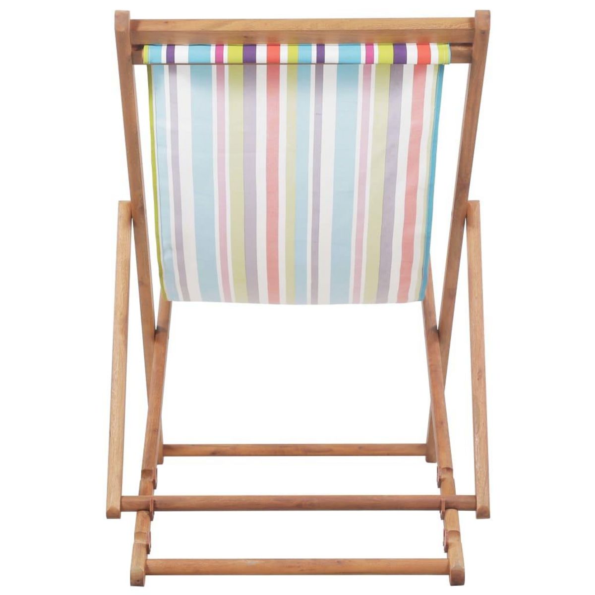 VIDAXL Chaise pliable de plage Tissu et cadre en bois Multicolore