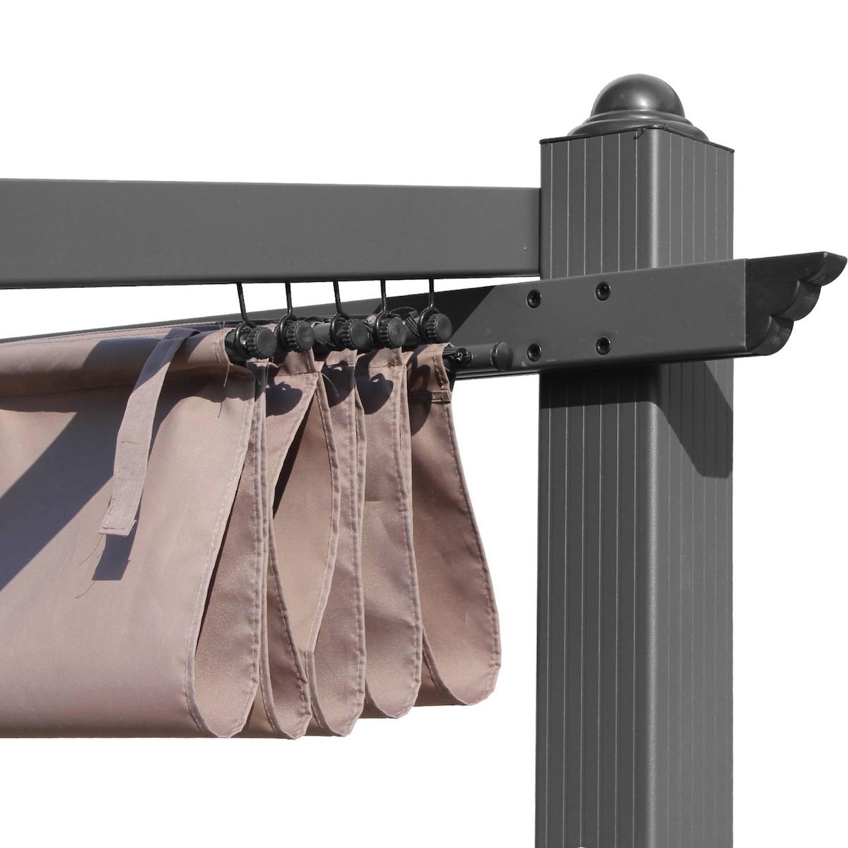 SWEEEK Tente de jardin murale, pergola aluminium 3x4m Murum , toile rétractable, toile coulissante