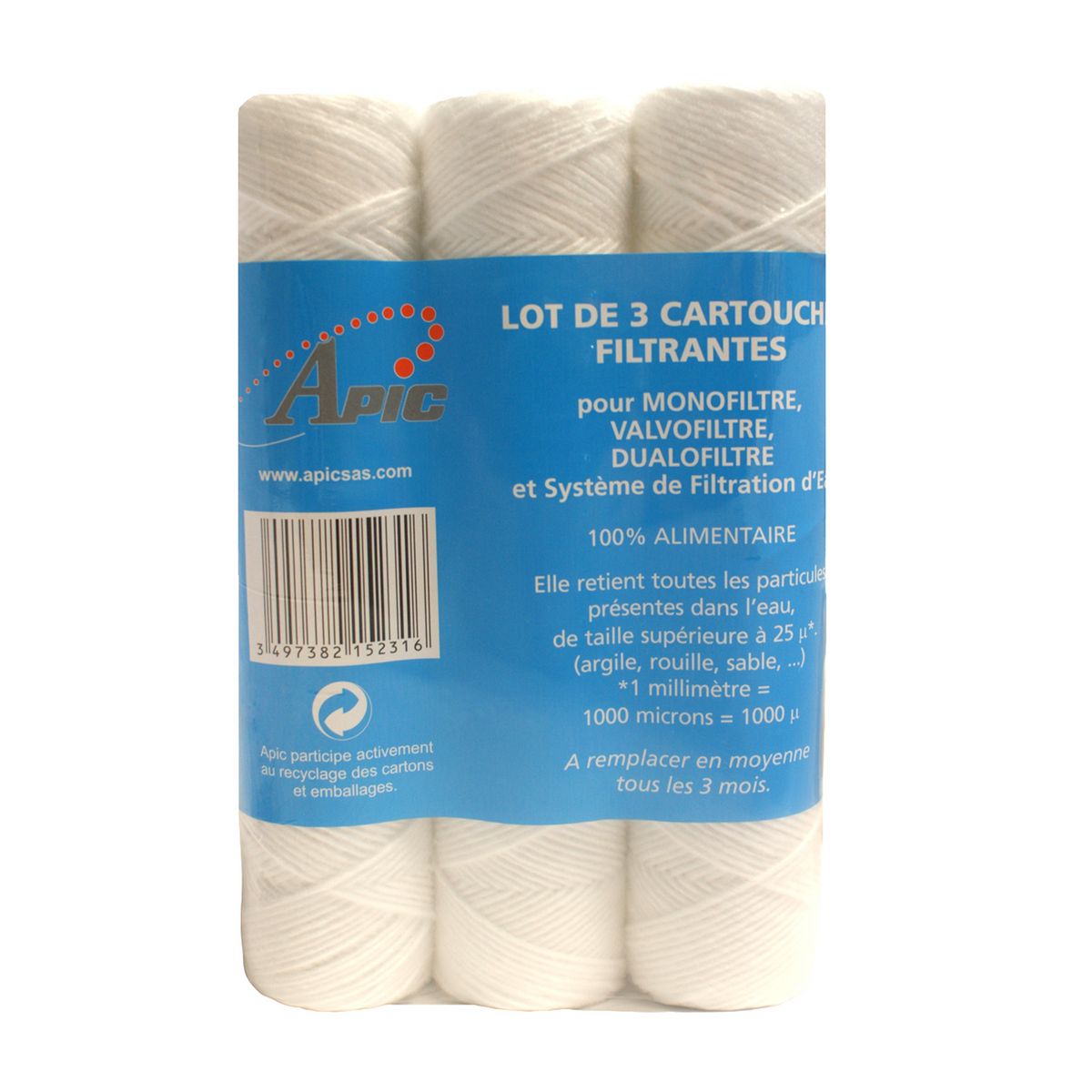 APIC Lot de 3 cartouches bobinée