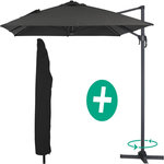 Habitat et Jardin Parasol jardin déporté Alu  Sun 4  - Rectangle - 3 x 4 m + Housse de protection - Noir