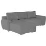 Voir la diapositive 5 : LOUNGITUDE Canapé d'angle gauche 4 places convertible CASSANDRA avec coffre en tissu - Gris - L270 x P181 x H89cm - LOUNGITUDE
