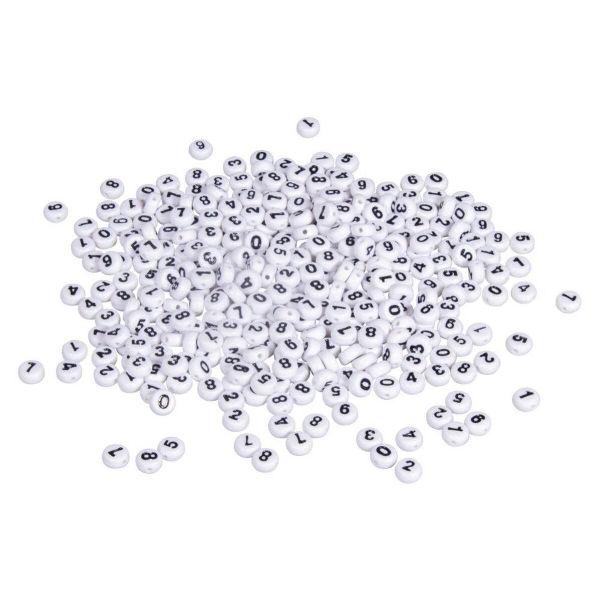 Rayher Perles Chiffres rondes blanches ø 6 mm