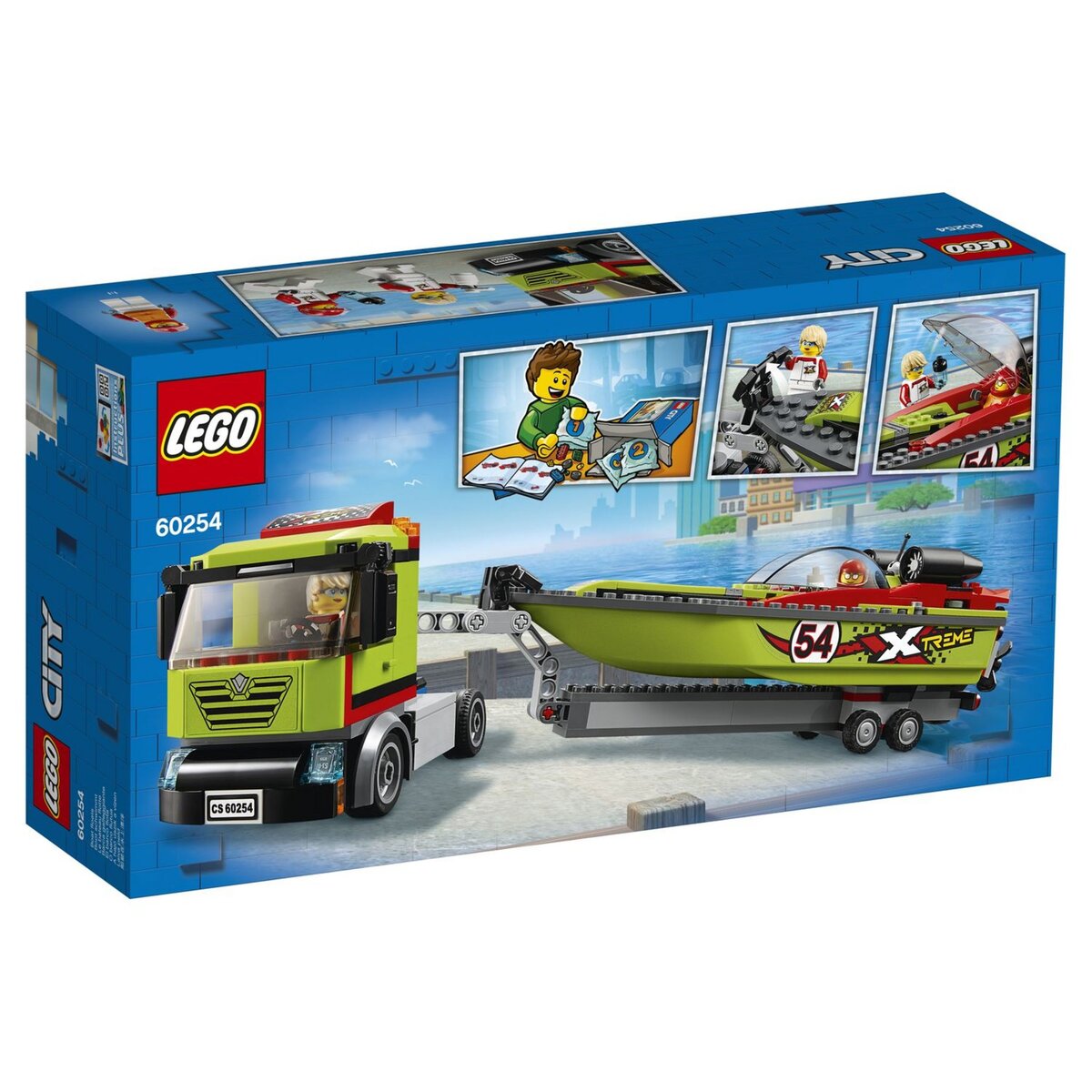 LEGO City 60254 - Le Transport du Bateau de Course