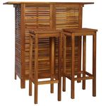 VIDAXL Table et chaises de bar 3 pcs Bois d'acacia massif