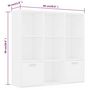 Voir la diapositive 6 : VIDAXL Bibliotheque Blanc 98x30x98 cm Bois d'ingenierie