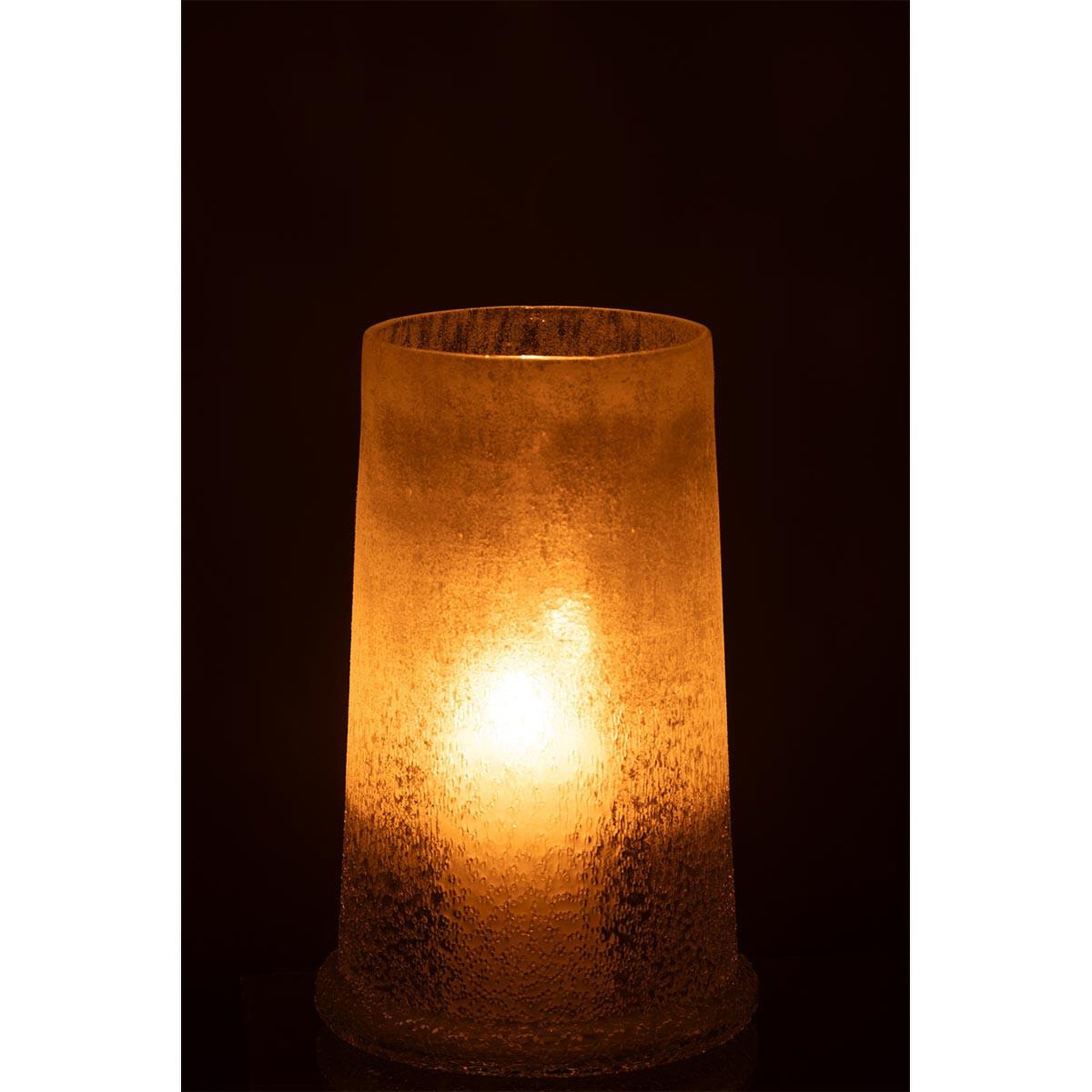 Voir la diapositive 3 : J-LINE Photophore en Verre  Sucre  28cm Blanc